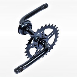 Система шатунов велосипедная 16"-18", для детского велосипеда, цельнолитая, резьбовая (шатуны, звезда, чашки, гайки, подшипники)