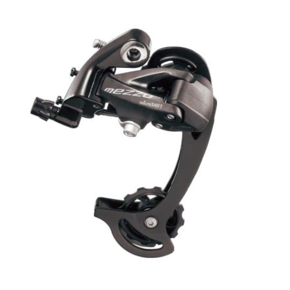 Переключатель задний MicroShift RD-M36S, 1/2x8/9 скоростей, крепление на болт, средняя лапка, Black