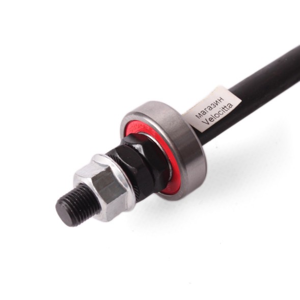 Ось втулки велосипедная Shunfeng, 3/8&amp;quot;x175 мм, задняя, черная, с промподшипником (красный 6200)