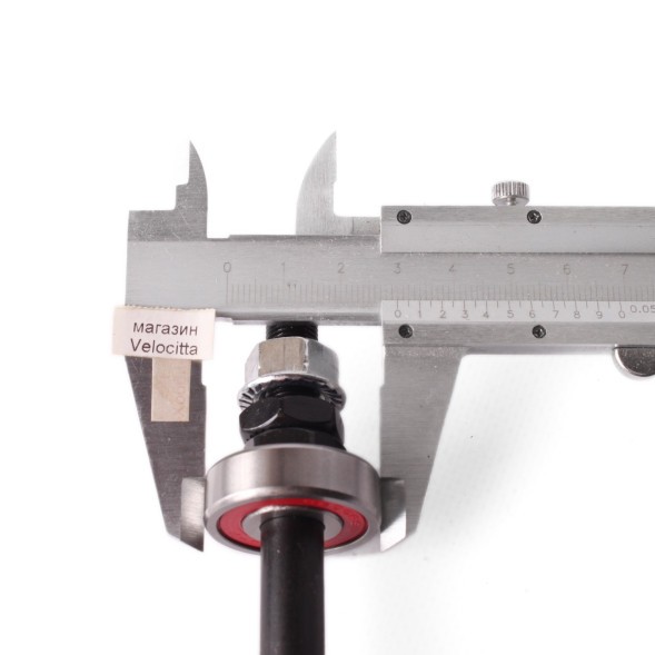 Ось втулки велосипедная Shunfeng, 3/8&amp;quot;x175 мм, задняя, черная, с промподшипником (красный 6200)