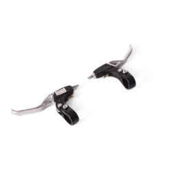 Ручки тормозные с отверстием BLF, 3 пальца, алюминий, черно-серебро