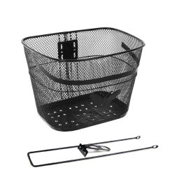 Велокорзина CL-1015, 31х24х26 см, крепление &amp;quot;на усы&amp;quot;, усиленное дно, с крепежом, черный