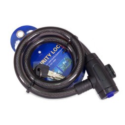 Велосипедный замок Lock ZX2129-15100BK, трос стальной, 15×1000 мм, с ключами, в оболочке, блистер