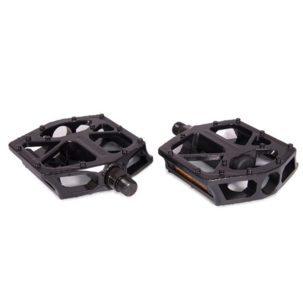 Педали алюминиевые PD-P888-9x16-BK, Platform, 112x111 мм, резьба 9/16&amp;quot;, с шипами, Черные