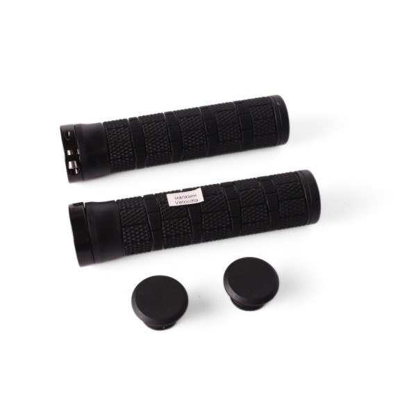 Грипсы велосипедные HL-G, 120 мм, с зажимами, с торцевой защитой, черный