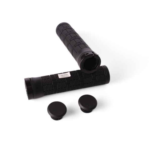 Грипсы велосипедные HL-G, 120 мм, с зажимами, с торцевой защитой, черный