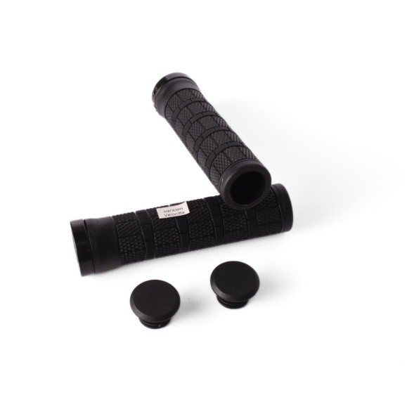 Грипсы велосипедные HL-G, 120 мм, с зажимами, с торцевой защитой, черный