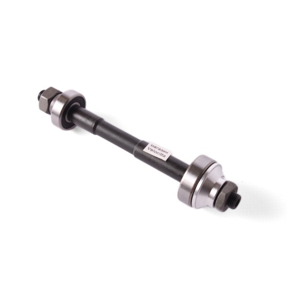 Ось задней втулки Shunfeng SF-AX12R, 3/8&amp;quot;x175 мм, под гайки, на промподшипниках (6200-2RS)