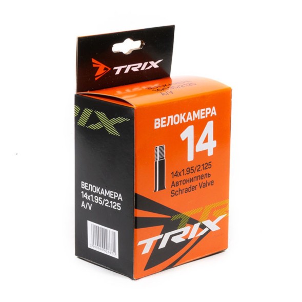 Велокамера Trix TBTX 14&amp;quot;x 1.95/2.125 AV, бутил, Black