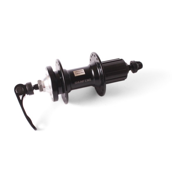 Втулка велосипедная Shunfeng, задняя, под кассету 8-9 ск., 145 мм, 36 отверстий, под диск, алюминий, промподшипник