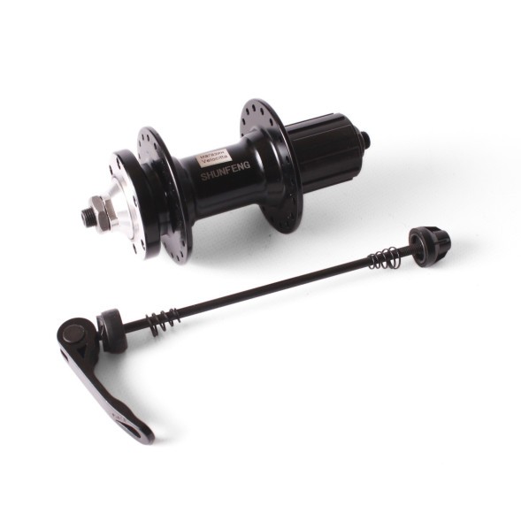 Втулка велосипедная Shunfeng, задняя, под кассету 8-9 ск., 145 мм, 36 отверстий, под диск, алюминий, промподшипник