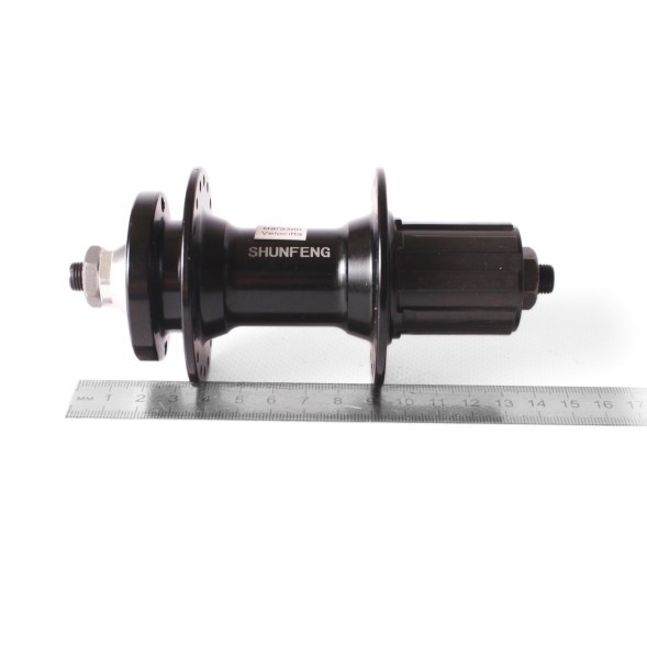 Втулка велосипедная Shunfeng, задняя, под кассету 8-9 ск., 145 мм, 36 отверстий, под диск, алюминий, промподшипник