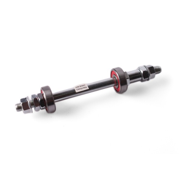 Ось велосипедной втулки Shunfeng (SF-AX12R), задняя, 3/8&amp;quot;x175 мм, под гайки, на промподшипниках (6200-2RS)