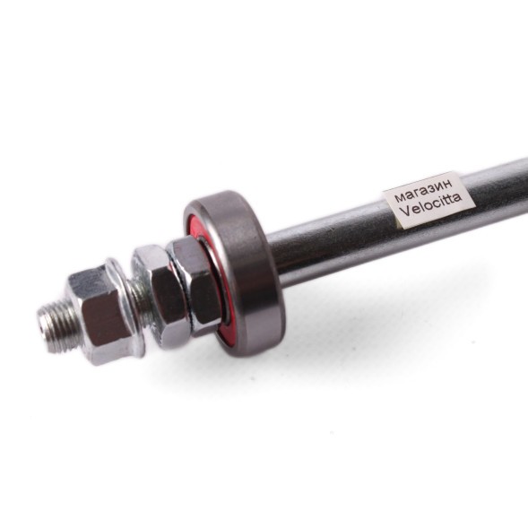 Ось велосипедной втулки Shunfeng (SF-AX12R), задняя, 3/8&amp;quot;x175 мм, под гайки, на промподшипниках (6200-2RS)