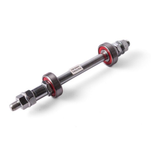 Ось велосипедной втулки Shunfeng (SF-AX12R), задняя, 3/8&amp;quot;x175 мм, под гайки, на промподшипниках (6200-2RS)