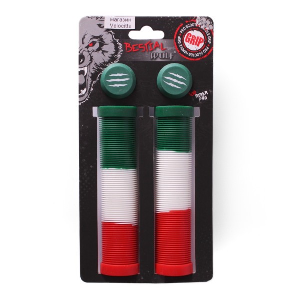 Набор грипсы с барендами Bestial Wolf Italy,140 мм, зеленый