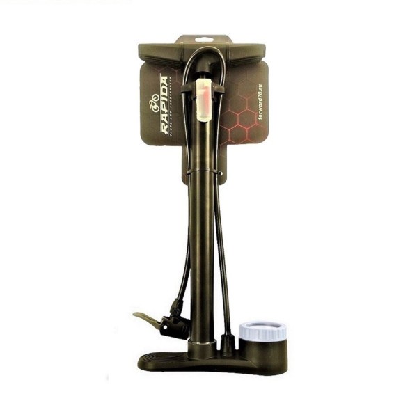 Насос напольный GP4432B, 450 мм, алюм., с манометром, универсал., двойная головка A/V, F/V, комплект переходников