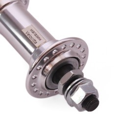 Велосипедная втулка Wang Zheng WZ-A201F silver, передняя, алюминиевая, под V-b, на гайках, 36 отверстий, ось 3/8"х100x140 мм, б/уп.