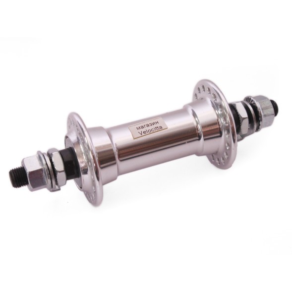 Велосипедная втулка Wang Zheng WZ-A201F silver, передняя, алюминиевая, под V-b, на гайках, 36 отверстий, ось 3/8&amp;quot;х100x140 мм, б/уп.