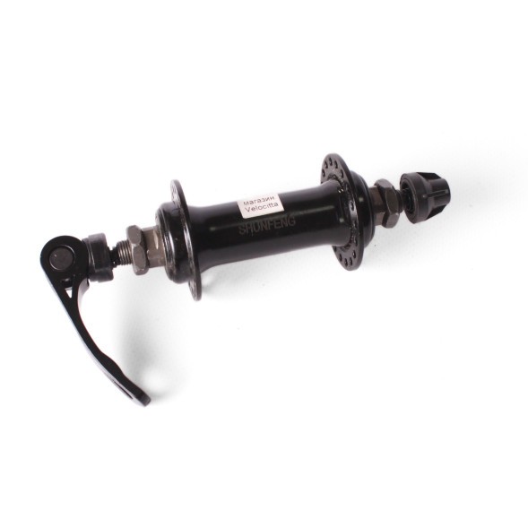 Втулка велосипедная Shunfeng, передняя, 108 мм, с эксцентриком, на гайках, черный