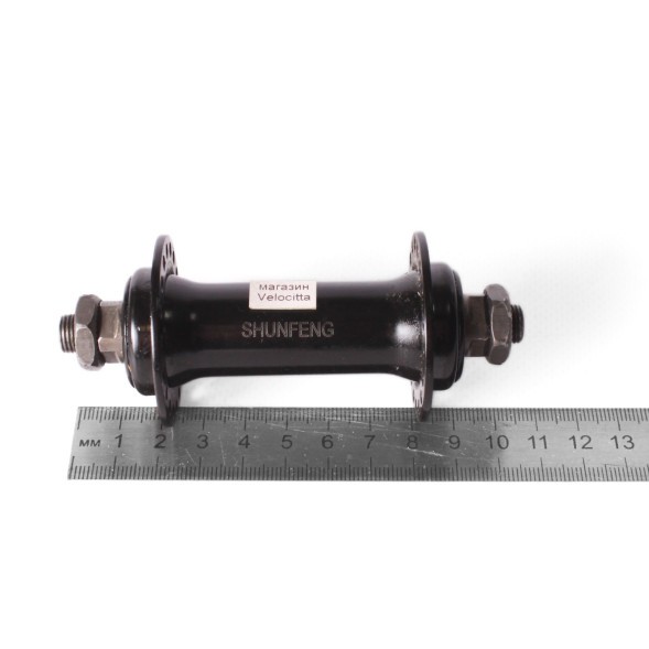 Втулка велосипедная Shunfeng, передняя, 108 мм, с эксцентриком, на гайках, черный
