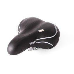 Седло велосипедное KMS 28&amp;quot;, 210x250 мм, с катафотом, аналог Stels Navigator 340, черно-серый