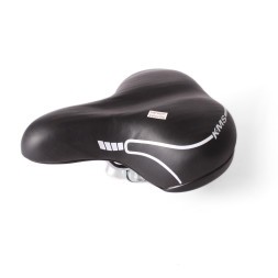 Седло велосипедное KMS 28&amp;quot;, 210x250 мм, с катафотом, аналог Stels Navigator 340, черно-серый