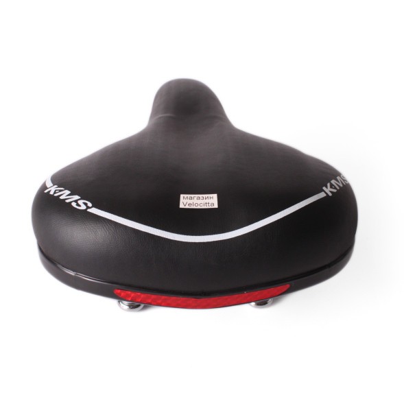 Седло велосипедное KMS 28&amp;quot;, 210x250 мм, с катафотом, аналог Stels Navigator 340, черно-серый