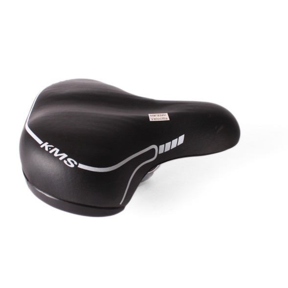 Седло велосипедное KMS 28&amp;quot;, 210x250 мм, с катафотом, аналог Stels Navigator 340, черно-серый