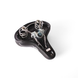 Седло велосипедное KMS 28&amp;quot;, 210x250 мм, с катафотом, аналог Stels Navigator 340, черно-серый