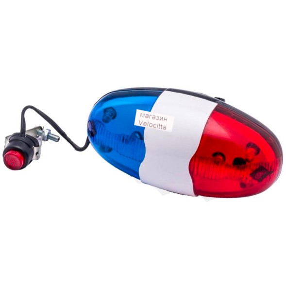 Звонок велосипедный Jing Yi JY-325, пульт, сигнал светозвуковой &amp;quot;Полицейская сирена&amp;quot;, 1 мелодия