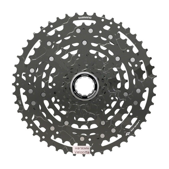 Кассета Shimano Cues LG400-10, 10 скоростей, 11-48 зубов, черная