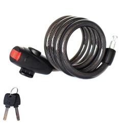 Велозамок Rapido HS-1012K, 12х1200 мм, тросовый, 2 ключа, противоугонный, Black, блистер