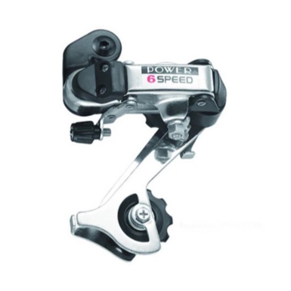 Переключатель задний Power RD22-А, 6-7 скоростей, крепление на болт, 30T, длинная лапка, стальной, хромированный