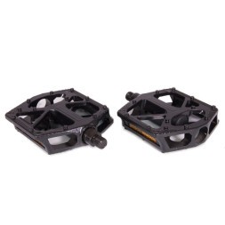 Педали PD-P668-9x16-BK, Platform, пластиковые, 112x102 мм, резьба 9/16&amp;quot;, с шипами, Черные