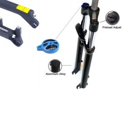 Вилка велосипедная Easing GD-ES451-HLO, 27.5"x Ø 28.6 мм, пружинно-масляная, алюминиевая, ход 100 мм, шток 220 мм, Disc Brake, с функц. гидравлической блокировки HLO (Lock out), предварит. сжатие, черный