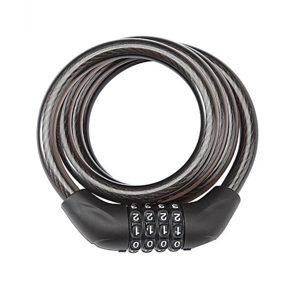 Велосипедный замок GD11-925, 12х1200 мм, трос в пластик. оболочке, кодовый, черный, блистер