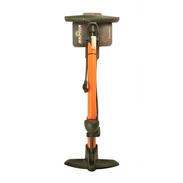 Насос велосипедный GP-6138B, напольный, 610 мм, универсальный, головка A/V, F/V, переходники, с манометром, алюминиевый