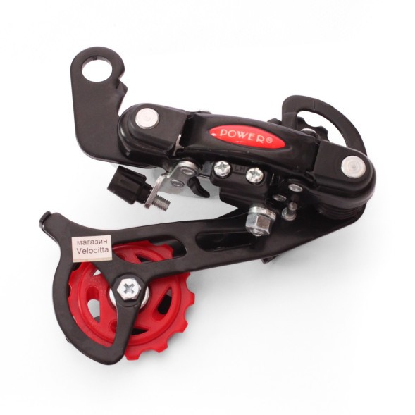 Переключатель задний Power RD50-А-Black, 6-7 скоростей, крепление на болт, 43T, длинная лапка, стальной, без уп.