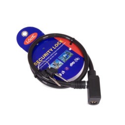 Велосипедный замок Lock ZX1211-8650BK, стальной трос, 2 ключа, 8×650 мм, в пластиковой оболочке, блистер