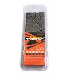 Цепь велосипедная Trix CH-TX-9000-9-G, 9 скоростей, 1/2&amp;quot;х11/28&amp;quot;, 116 звеньев, пин 6.3 мм, с замком, Grey