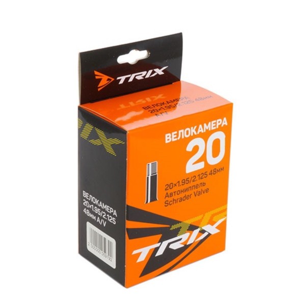 Велосипедная камера Trix TBTX 20&amp;quot;x 1.95/2.125, автониппель-AV 48 мм, Box