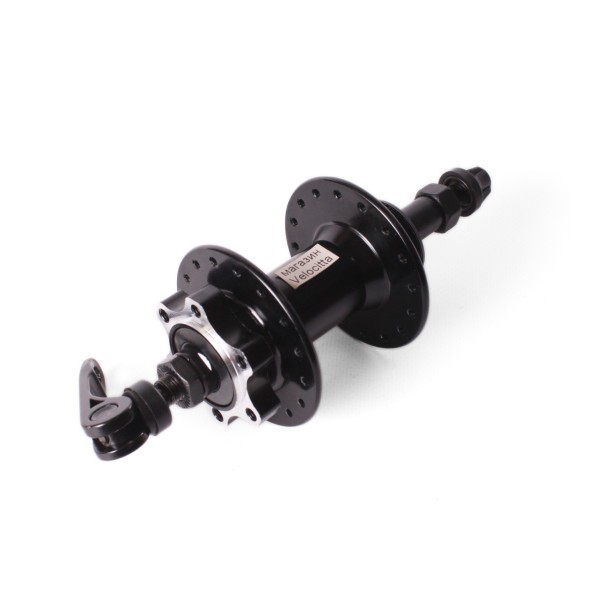 Втулка велосипедная ZP-1024R, задняя, алюм., под трещотку, под дисковый тормоз, с эксцентриком, 32H, ось 3/8&amp;quot;х135x145 мм