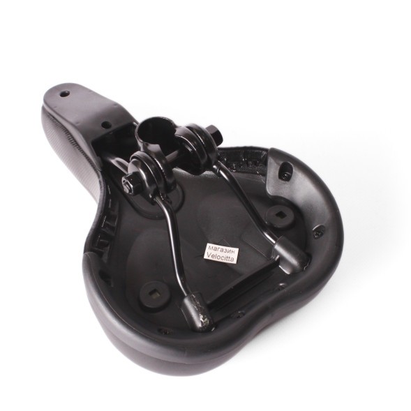 Седло велосипедное Saddle, 170x265 мм, скоростное, без пружин, с замком, черно-синий