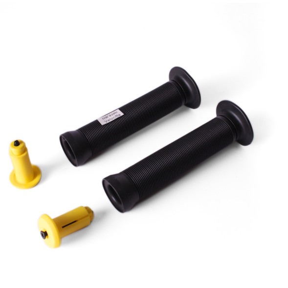 Грипсы для самоката Krf Rubber, 155 мм, черный/ желтый