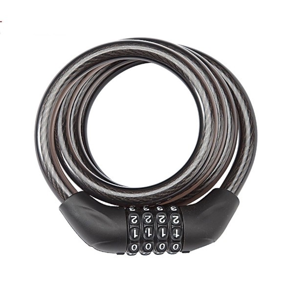 Замок велосипедный Rapido GK102.705A, 12х1500 мм, тросовый в пластик. оболочке, кодовый, черный, блистер