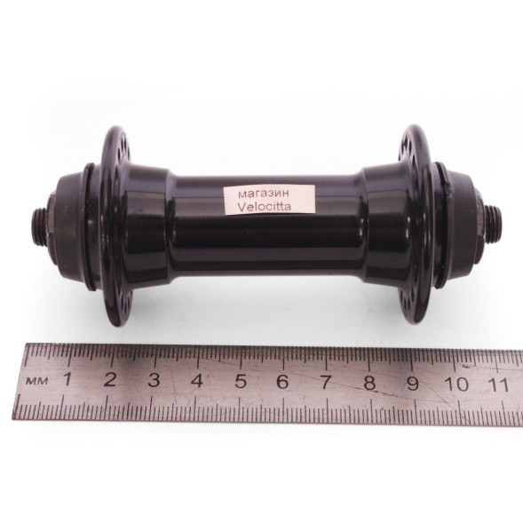 Втулка передняя Wang Zheng WZ-A281FQ black, ось 3/8&amp;quot;х100x108 мм, ALU, под V-b, с эксцентриком, 36 отверстий, б/уп.