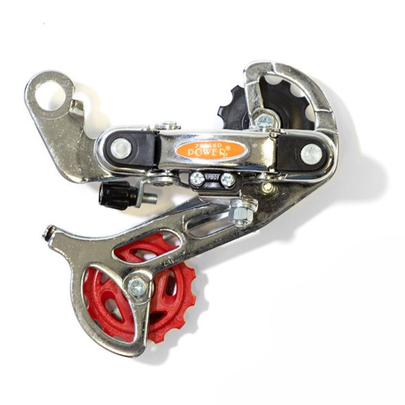 Переключатель задний Power RD50-А-Chrome, 6-7 скоростей, крепление на &amp;quot;петух&amp;quot;, 43T, SGS лапка, стальной, хромированный
