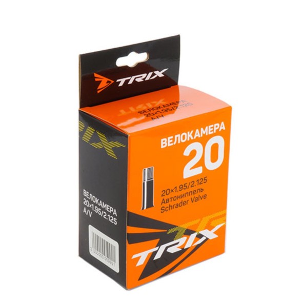 Камера Trix TBTX 20&amp;quot;x 1.95/2.125 AV-автониппель, Schrader Valve, бутиловая, Black