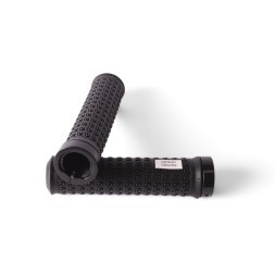 Грипсы велосипедные, 130 мм, торцевой фиксатор, алюм. зажим, черный